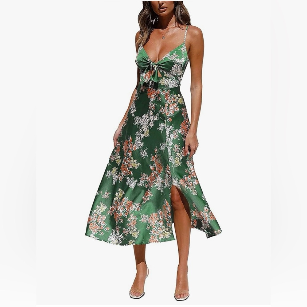 Floral Green Midi Dress
